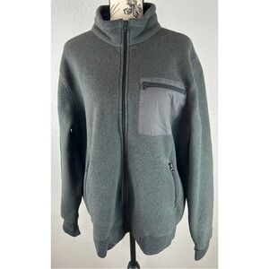 J.CREW Men’s Gray Full Zip Fleece Sweatshirt Outerwear Outdoor, size Large